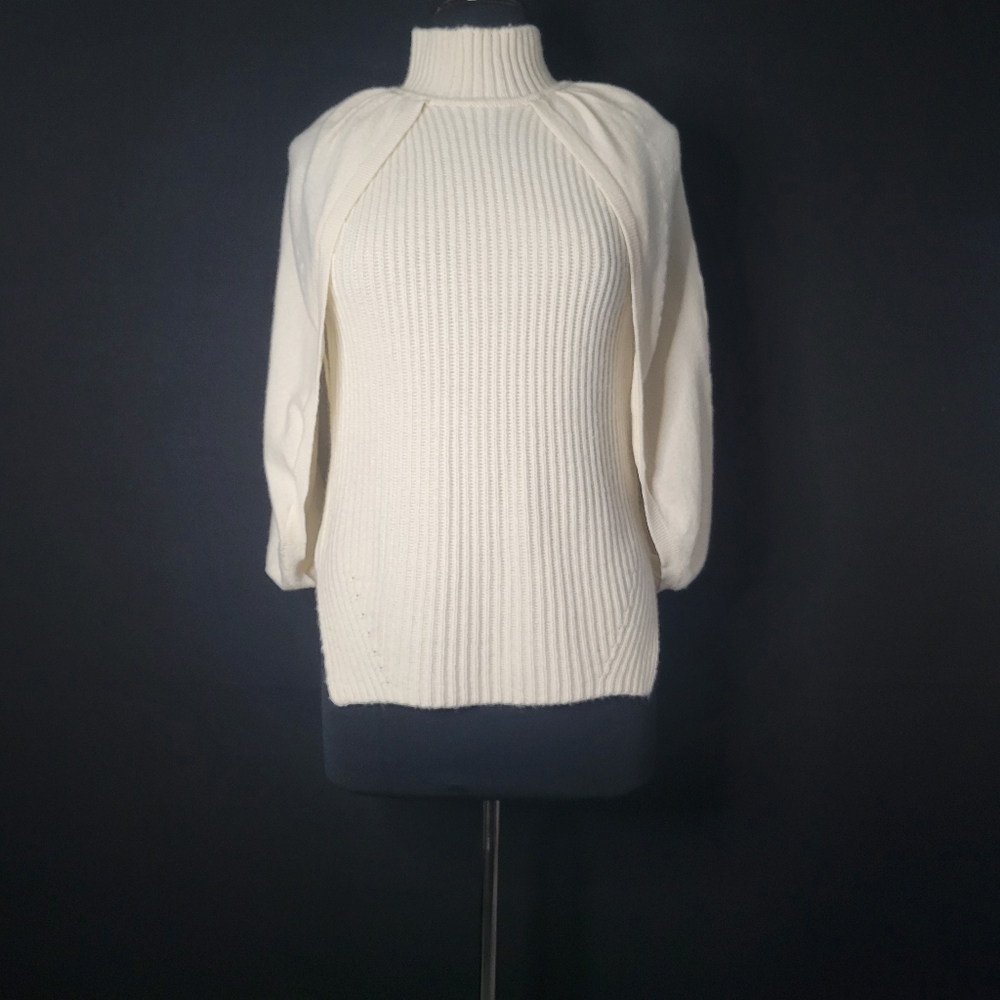 Jonathan Simkhai Jeannie Recycled Cashmere Ivory Turtleneck Sweater